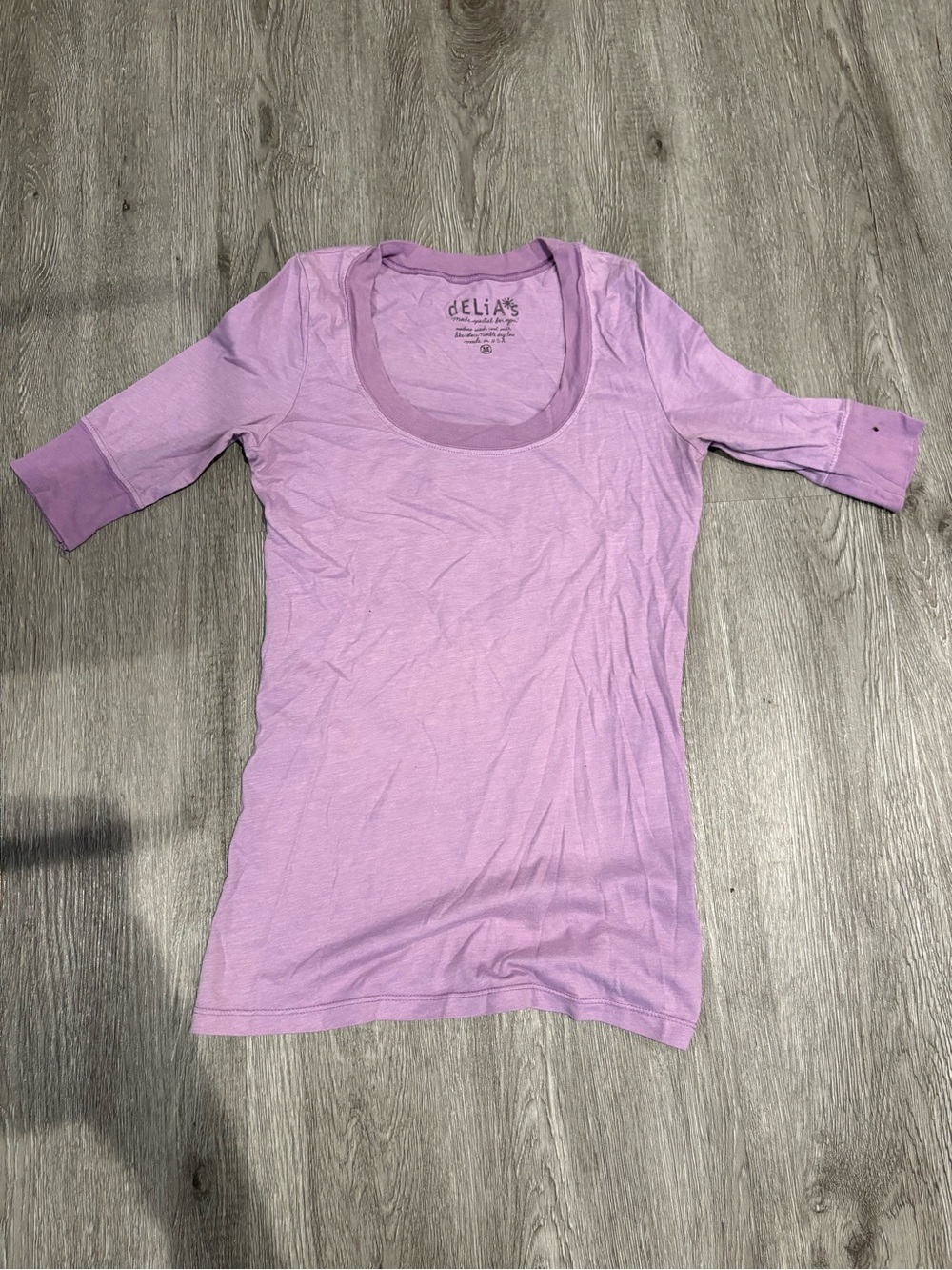 dELiA*s Lavender Scoop Neck Short Sleeve Top